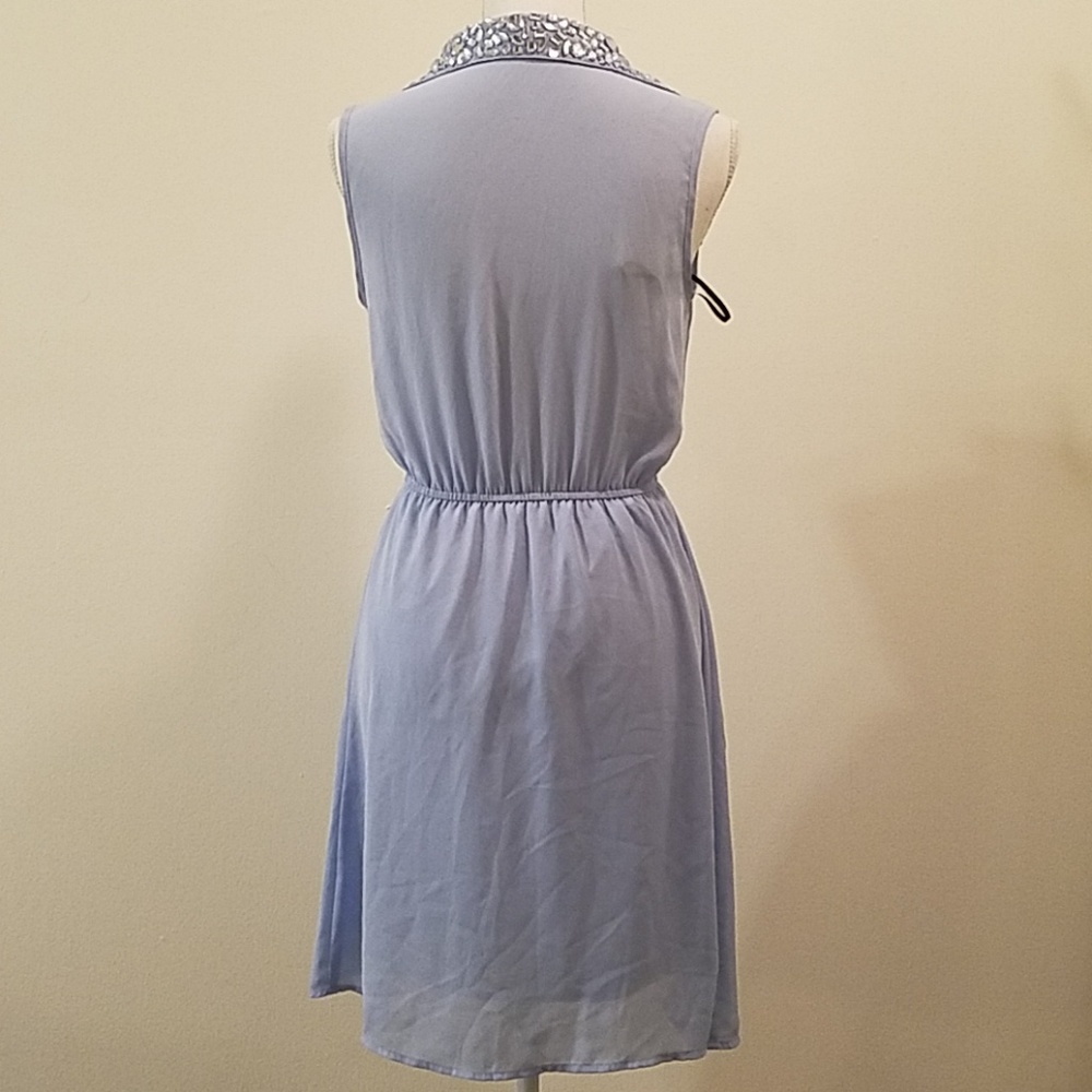 (3 For $15) Forever 21 Light Blue Gemmed collar dress - Picture 2 of 5